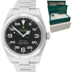 SEPTEMBER 2020 Rolex Air-King 40mm Black Arabic Stainless Steel Watch 116900