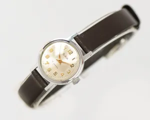 Simple women wristwatch Glory silver shade, lady wristwatch minimalist jewelry gift, classic women watch preppy, new premium leather strap