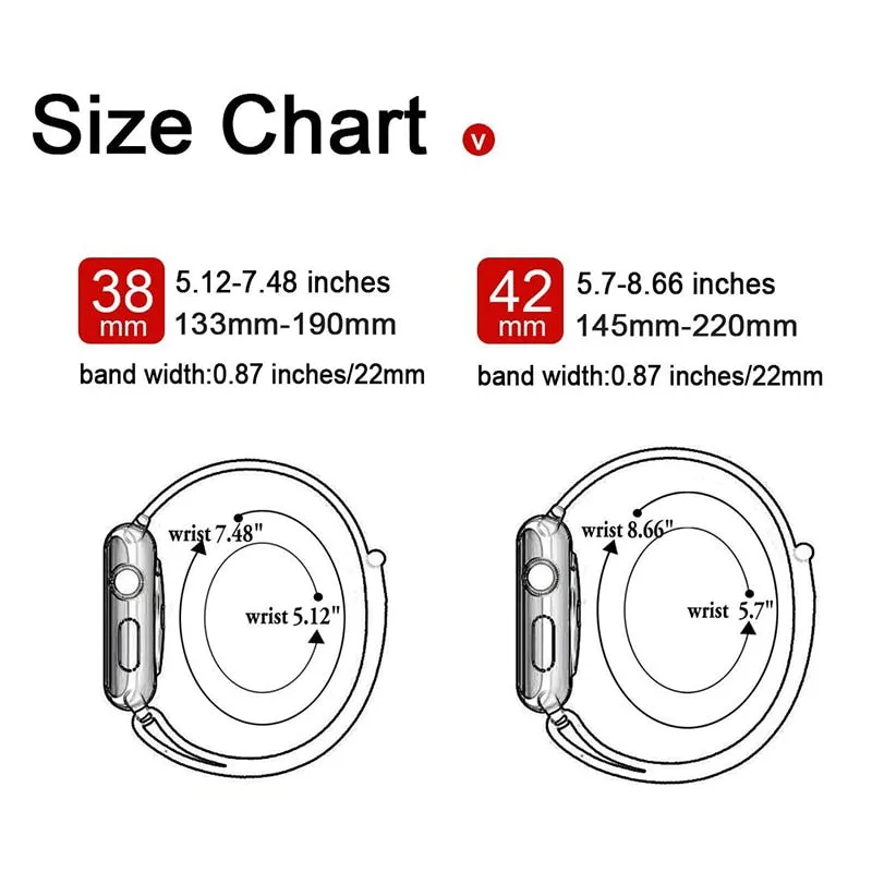 Soft Breathable Replacement Strap Sport Loop for iwatch series