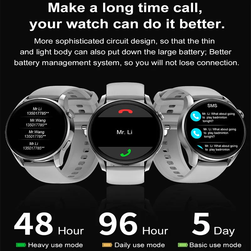 Stainless steel Gold Men Smartwatch DT3 IP68 Waterproof Call Watches Heart Rate Blood Pressure Monitor Smart Watch