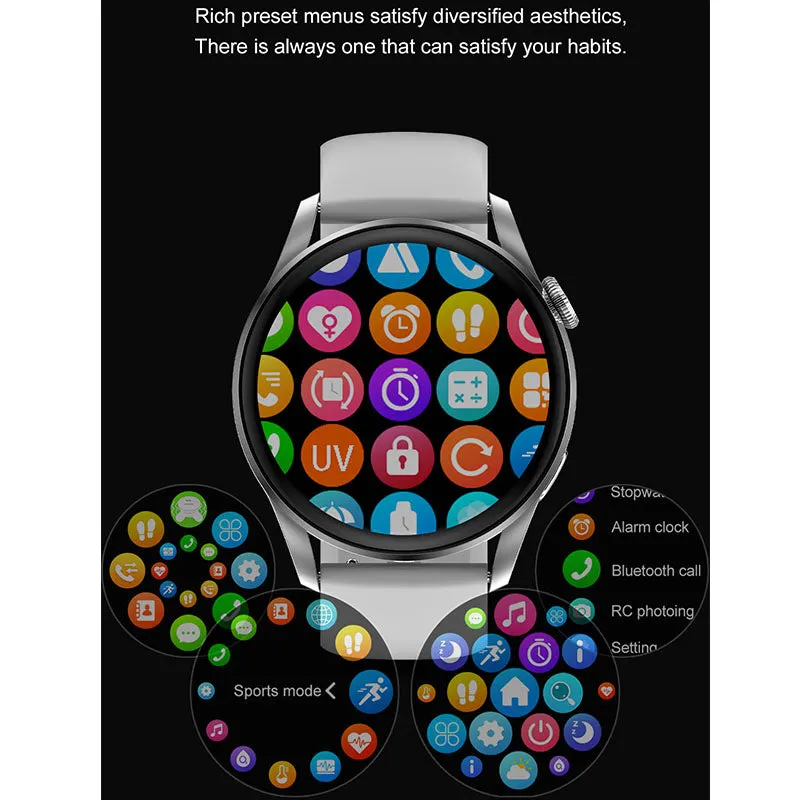 Stainless steel Gold Men Smartwatch DT3 IP68 Waterproof Call Watches Heart Rate Blood Pressure Monitor Smart Watch