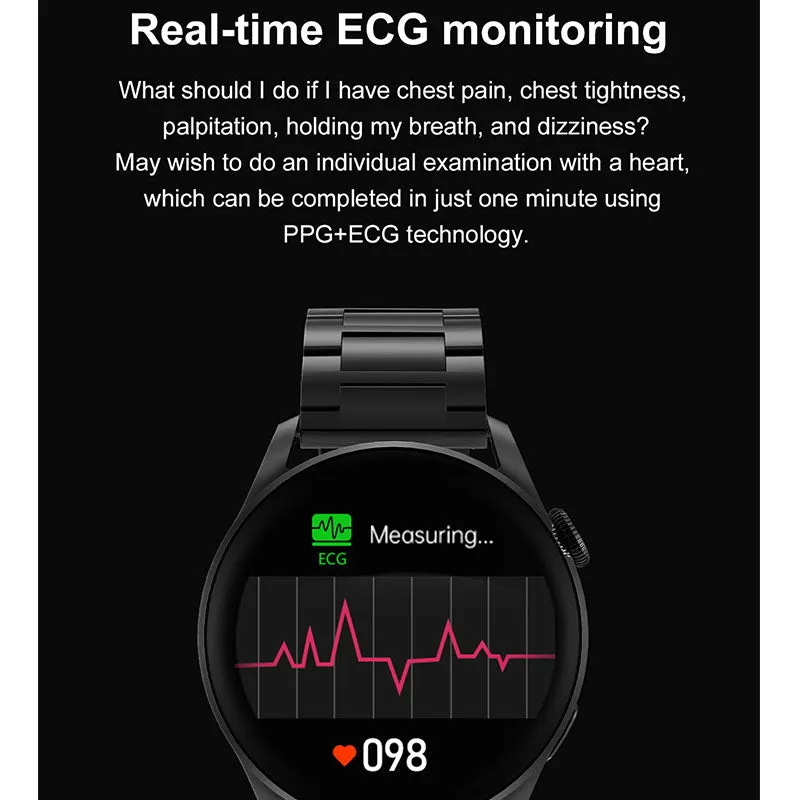Stainless steel Gold Men Smartwatch DT3 IP68 Waterproof Call Watches Heart Rate Blood Pressure Monitor Smart Watch