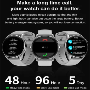 Stainless steel Gold Men Smartwatch DT3 IP68 Waterproof Call Watches Heart Rate Blood Pressure Monitor Smart Watch