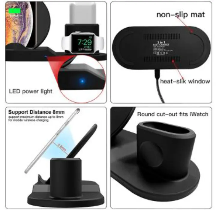 SwissTek 3-in-1 Wireless Charging Station