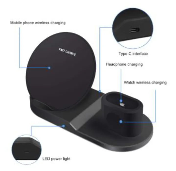 SwissTek 3-in-1 Wireless Charging Station