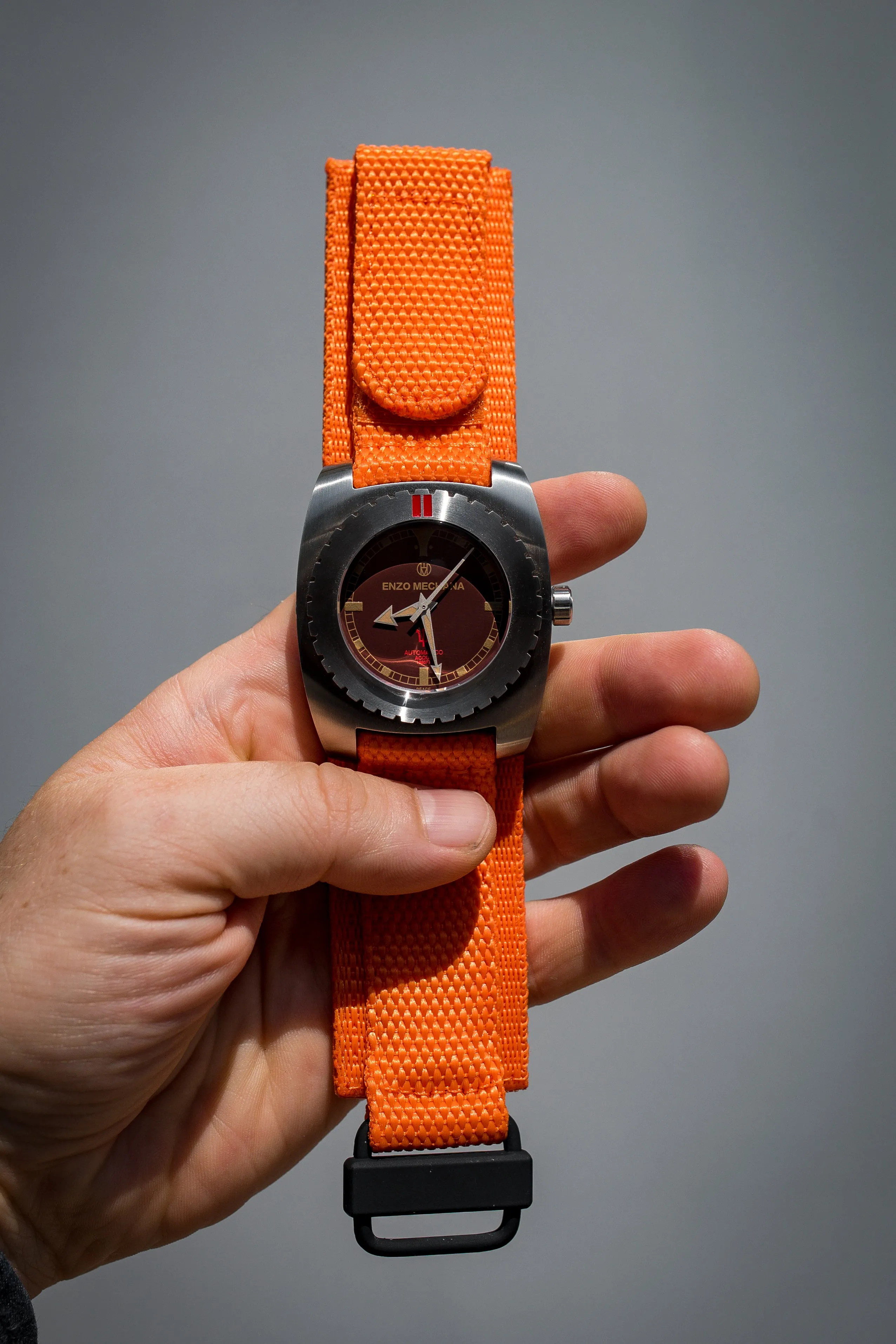 Tactical Hook & Loop Nylon Watch Strap in ORANGE