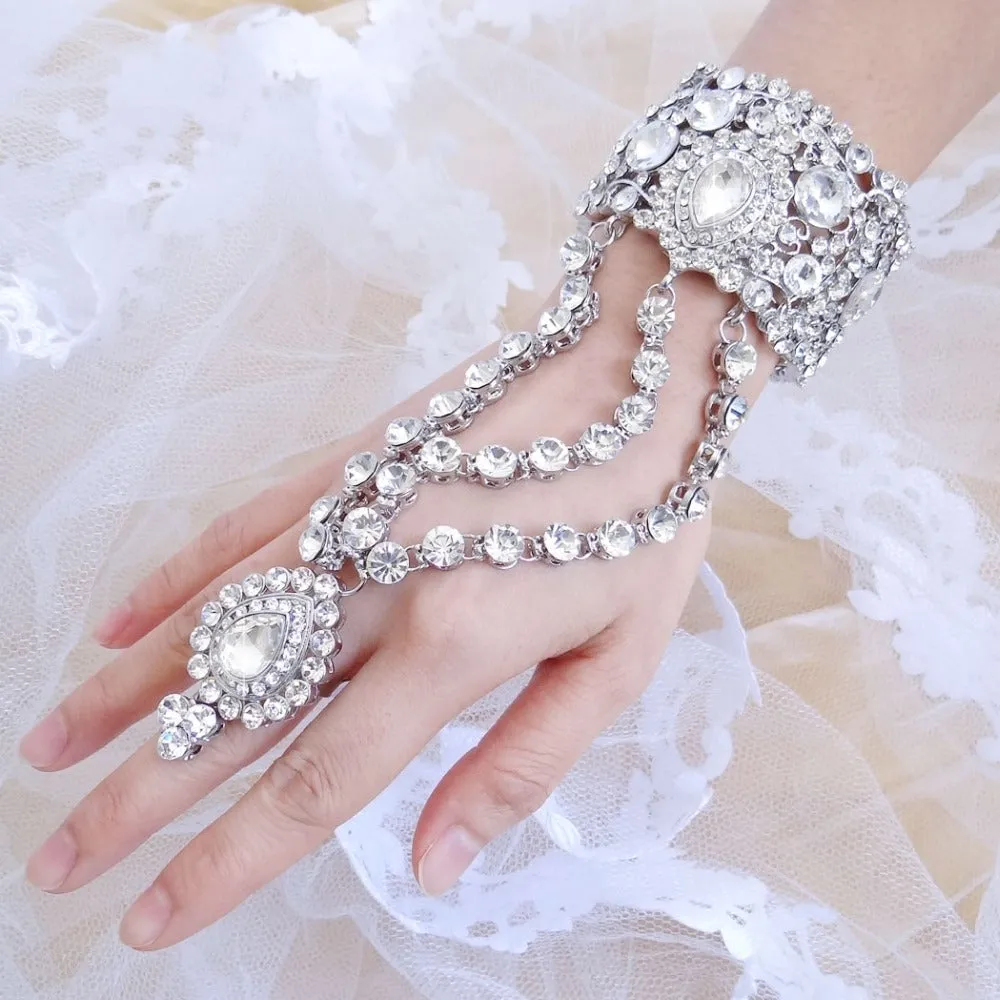 Teardrop Swarovski Crystal Bangle Bracelet