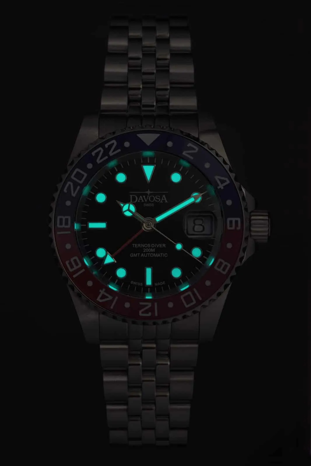 Ternos Ceramic Automatic GMT 40mm Blue Red Diving Watch 16159060 OUTLET
