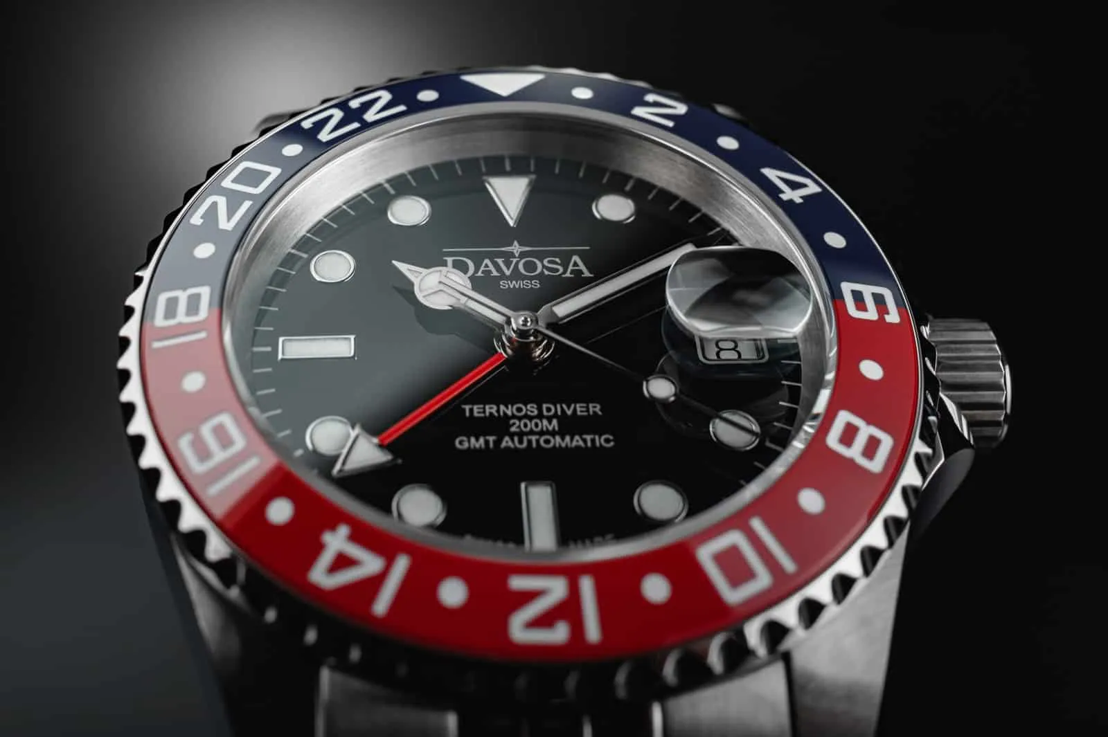 Ternos Ceramic Automatic GMT 40mm Blue Red Diving Watch 16159060 OUTLET