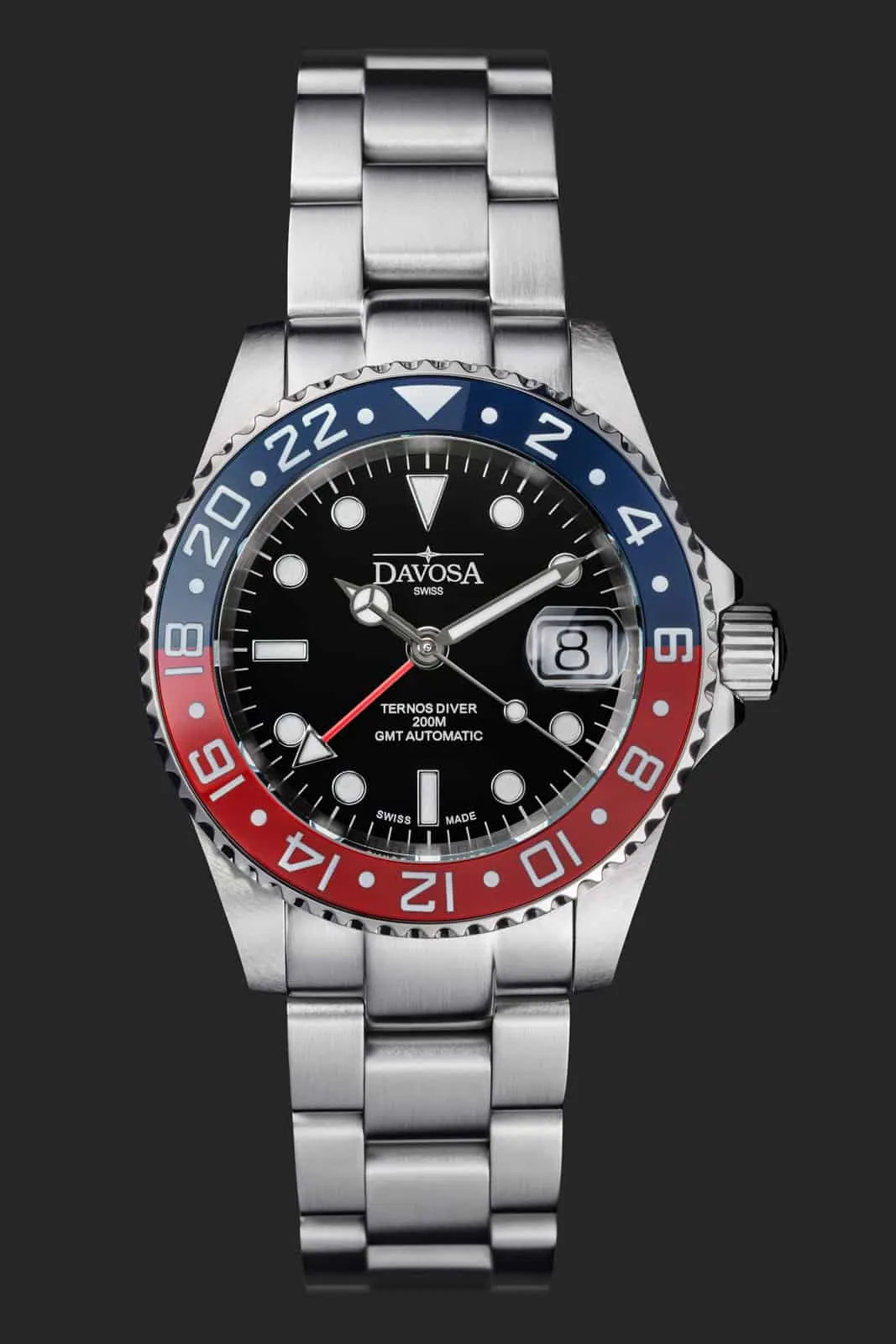 Ternos Ceramic Automatic GMT 40mm Blue Red Diving Watch 16159060 OUTLET