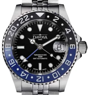Ternos Ceramic Automatic GMT Swiss-Made Black Blue Diving Watch 16159004