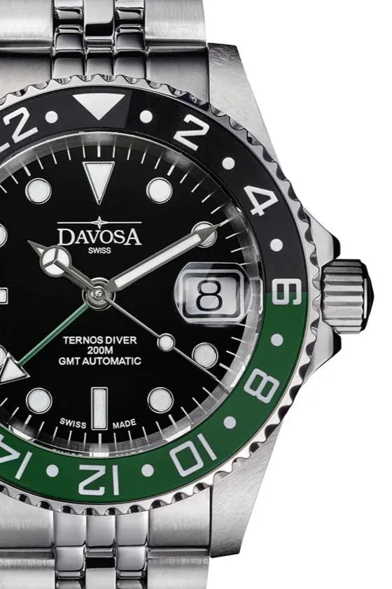 Ternos Ceramic Automatic GMT Swiss-Made Diving Watch PentaLink Bracelet