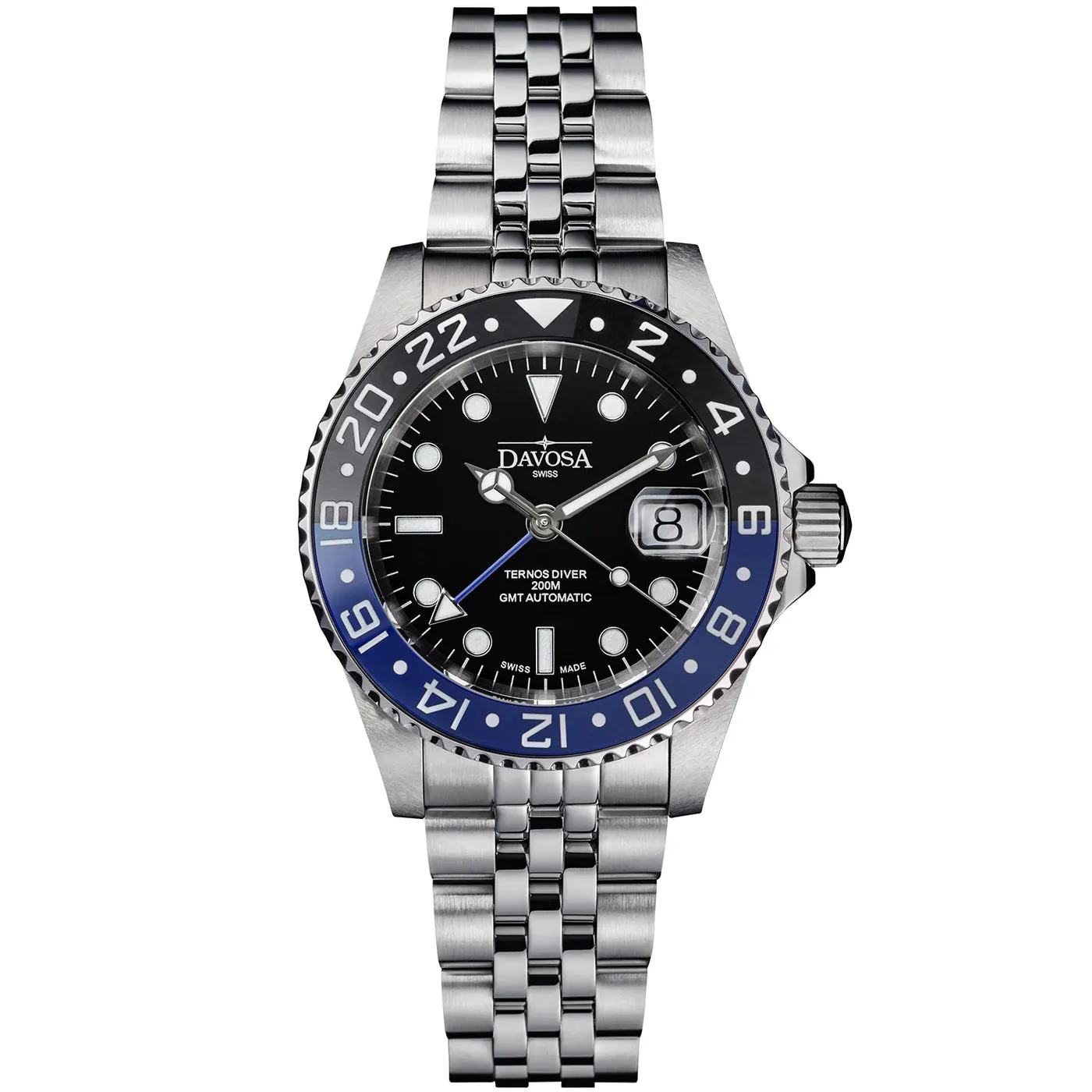 Ternos Ceramic Automatic GMT Swiss-Made Diving Watch PentaLink Bracelet