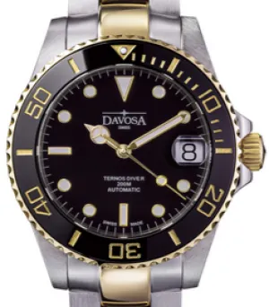 Ternos Medium Automatic Swiss-Made Black Gold Diving Watch 16619750 OUTLET