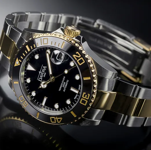 Ternos Medium Automatic Swiss-Made Black Gold Diving Watch 16619750 OUTLET