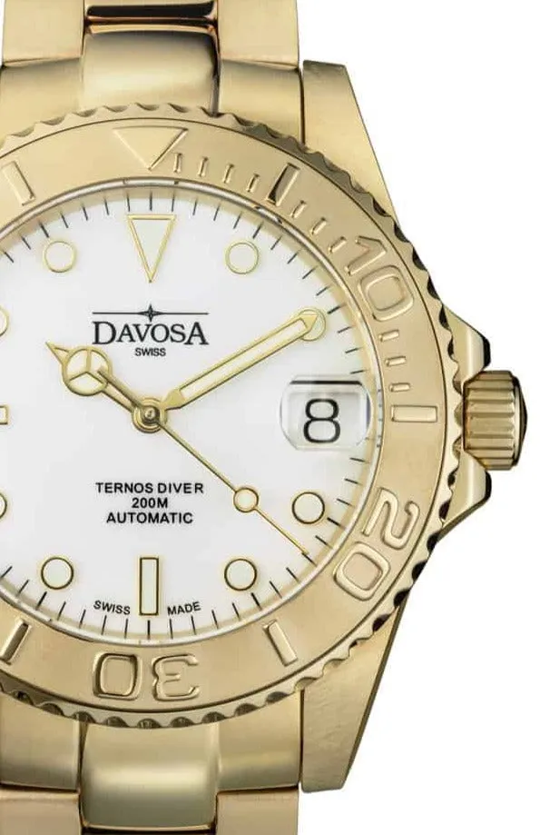 Ternos Medium Automatic Swiss-Made Gold-Tone Diving Watch 16619820 OUTLET