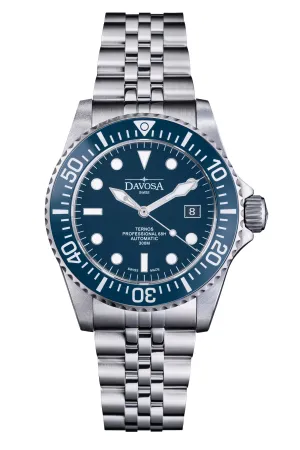 Ternos Professional 68h Automatic 300m Blue on Blue face Diving Watch 16153809 Pentalink