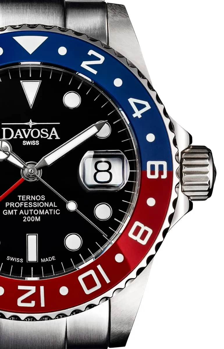 Ternos Professional Automatic 200m GMT Red Blue Diving Watch 16157106
