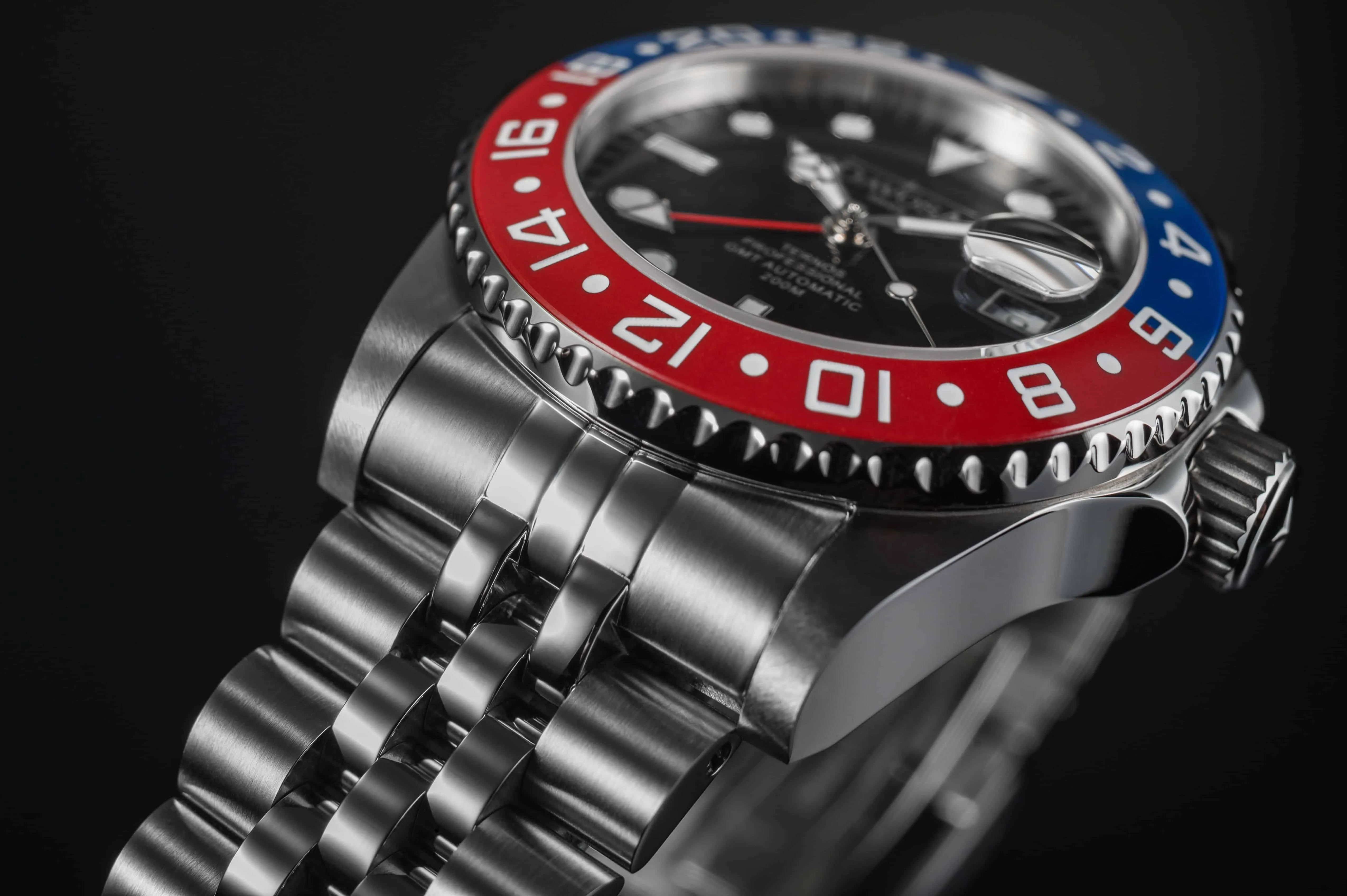 Ternos Professional Automatic 200m GMT Red Blue Diving Watch 16157106