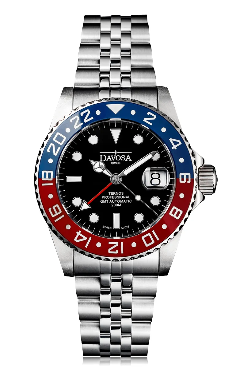 Ternos Professional Automatic 200m GMT Red Blue Diving Watch 16157106