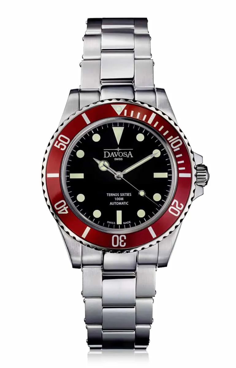 Ternos Sixties Automatic 100m Black Burgundy Diving Watch 16152560