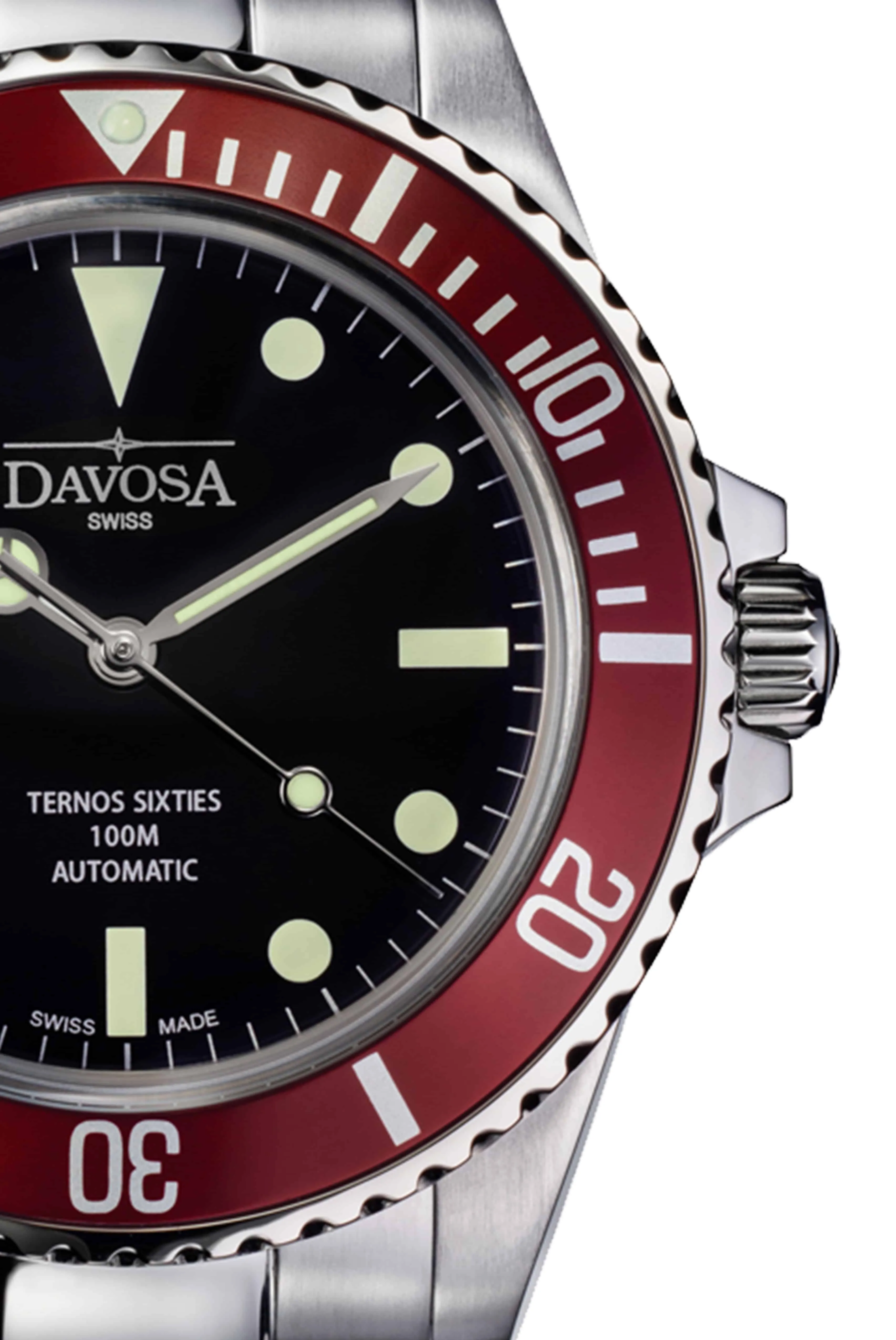 Ternos Sixties Automatic 100m Black Burgundy Diving Watch 16152560