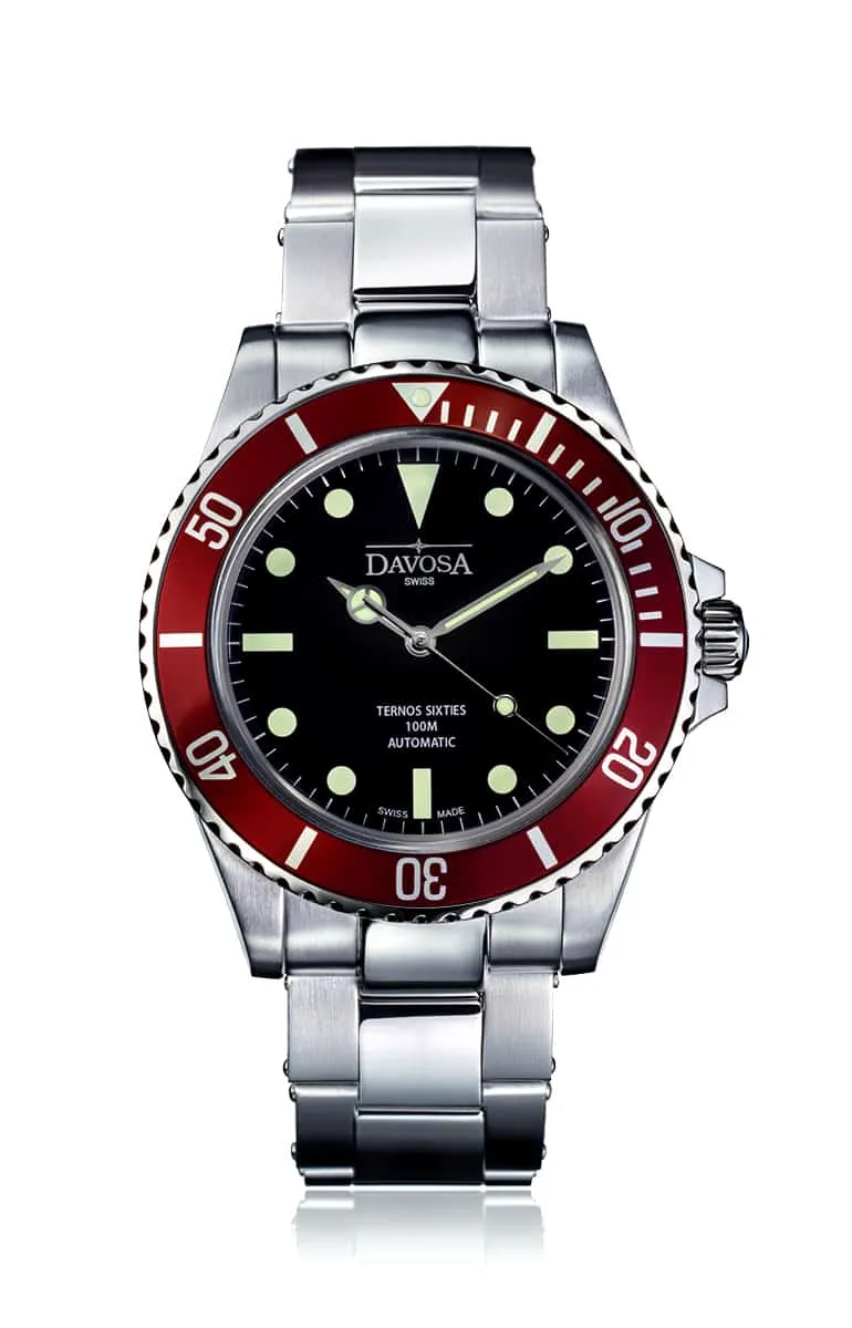 Ternos Sixties Automatic 100m Black Burgundy Diving Watch 16152560