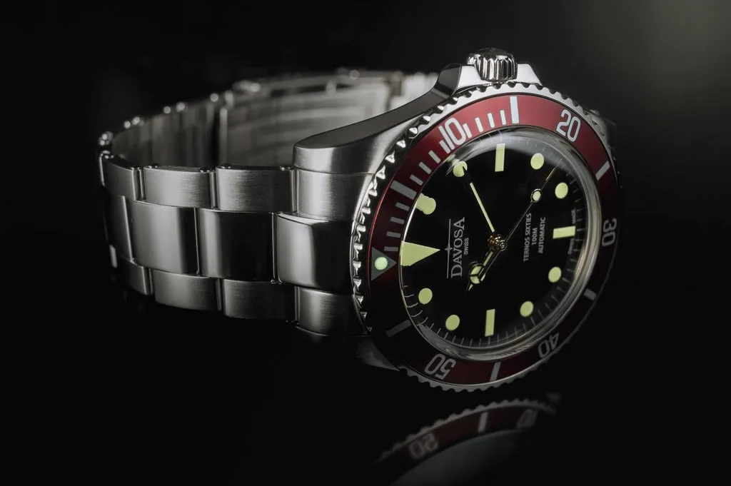 Ternos Sixties Automatic 100m Black Burgundy Diving Watch 16152560