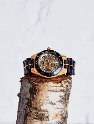 The Rosewood Men's Vegan Wooden Watch | Black & Brown