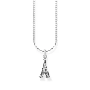 THOMAS SABO Necklace with Eiffel Tower pendant and zirconia - silver