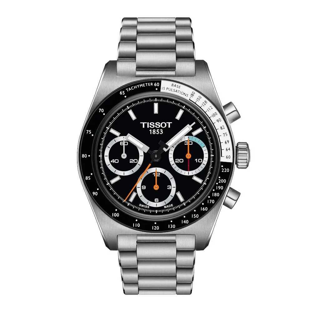 Tissot PR516 (40mm) Mens Mechanical Stainless Steel Chronograph Black Dial Watch