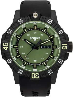 Traser H3 P99 Q Green Rubber Watch