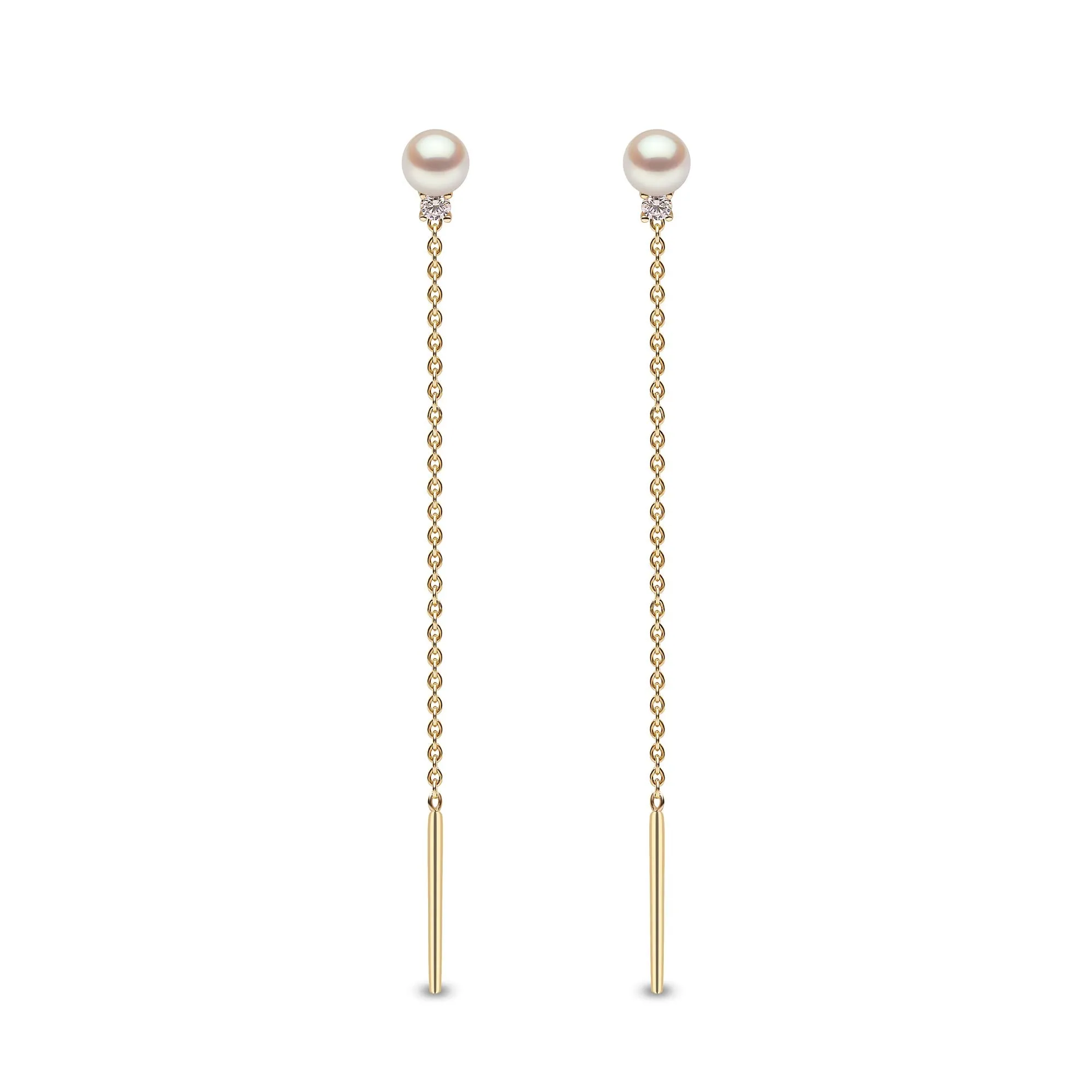 Trend Freshwater Pearl and Diamond Earrings in 18ct Gold