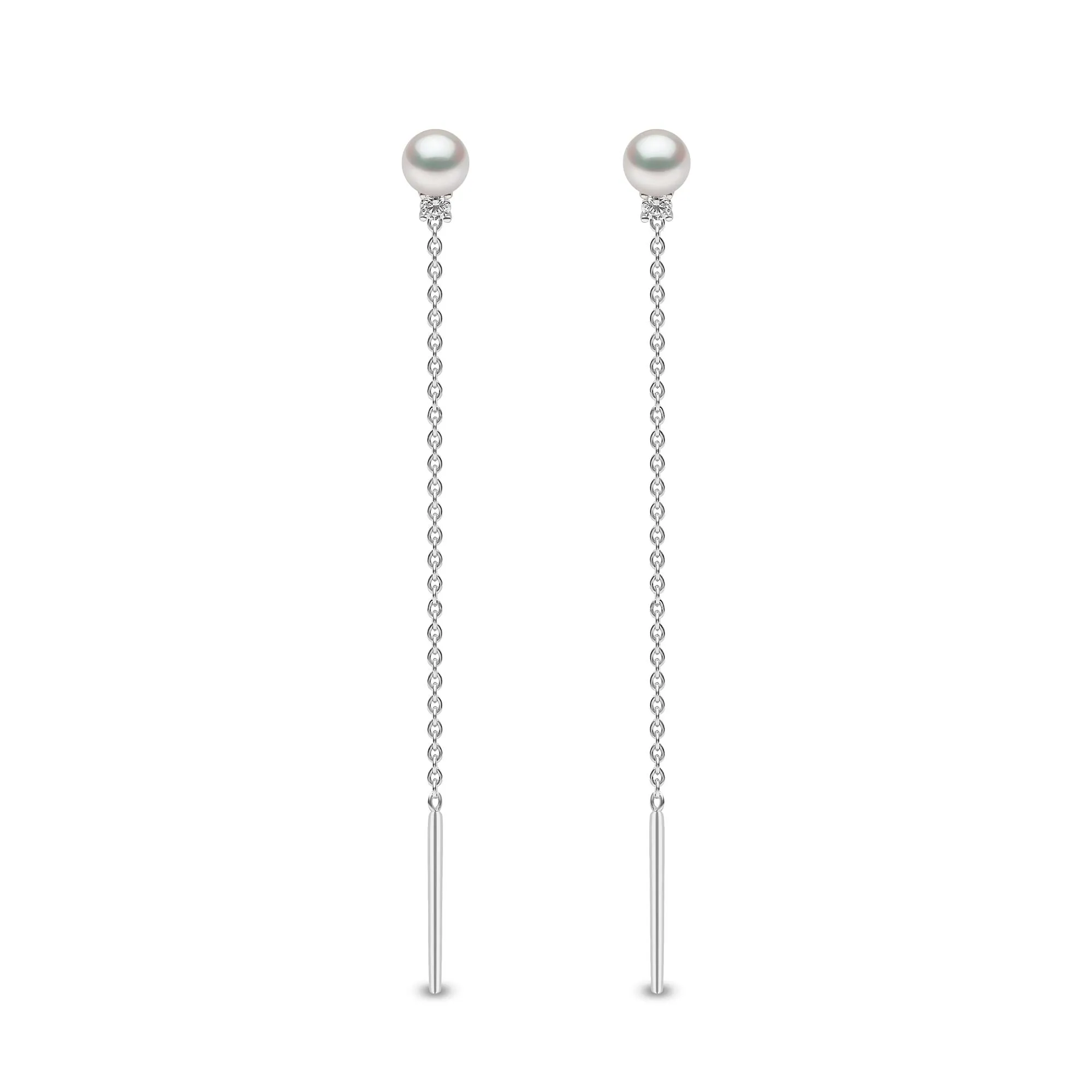 Trend Freshwater Pearl and Diamond Earrings in 18ct Gold
