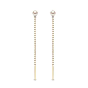 Trend Freshwater Pearl and Diamond Earrings in 18ct Gold
