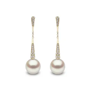 Trend Freshwater Pearl and Diamond Earrings in 18ct Yellow Gold