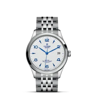 TUDOR 1926 36mm Case, White Opaline and Blue Dial, Steel Bracelet (M91450-0005)