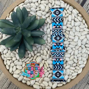Turquoise Aztec Print Watchbands