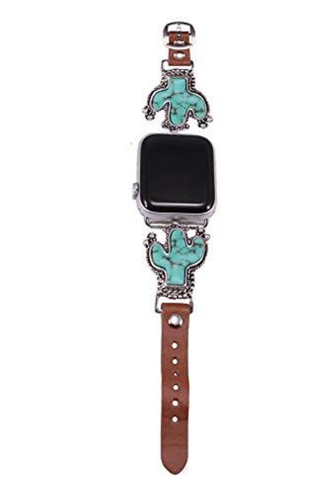 Turquoise Cactus Watch Band for Apple Watch