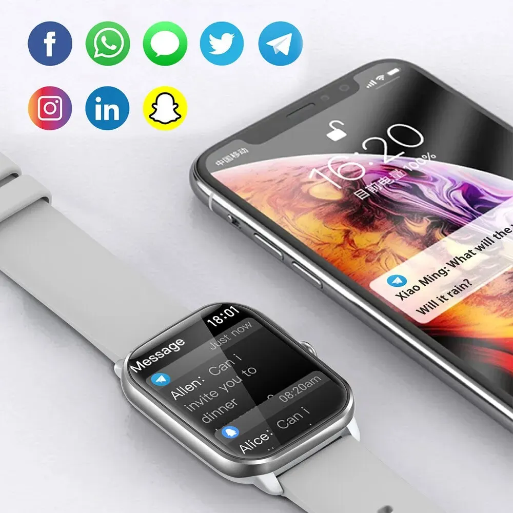 Unisex 1.9 Inch Full Screen Smartwatch With Bluetooth Calling & Heart Rate Monitor