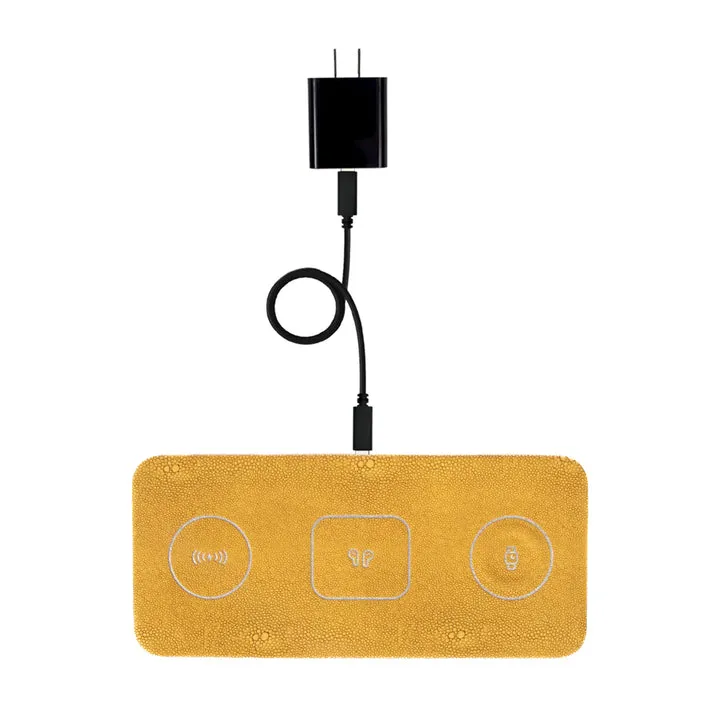 Vegan Leather 3 in 1 Portable Charging Pad   Pouch