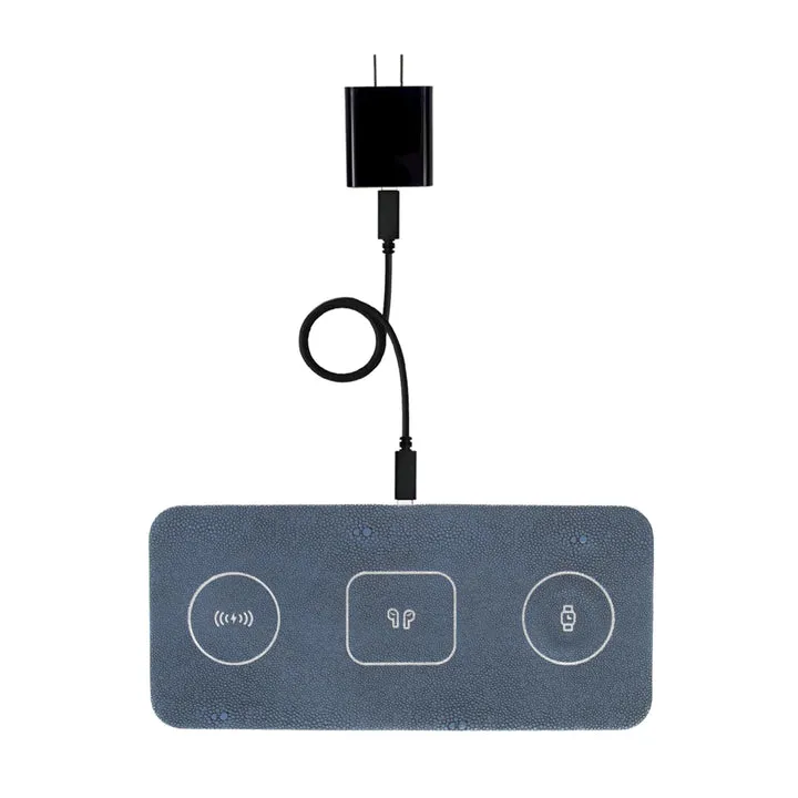 Vegan Leather 3 in 1 Portable Charging Pad   Pouch