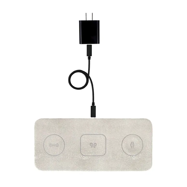 Vegan Leather 3 in 1 Portable Charging Pad   Pouch