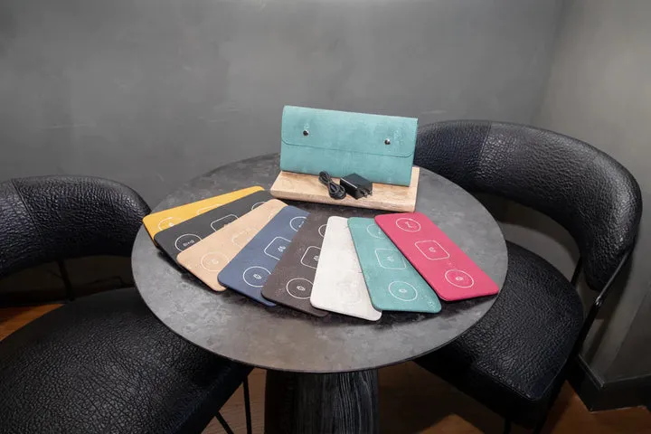Vegan Leather 3 in 1 Portable Charging Pad   Pouch