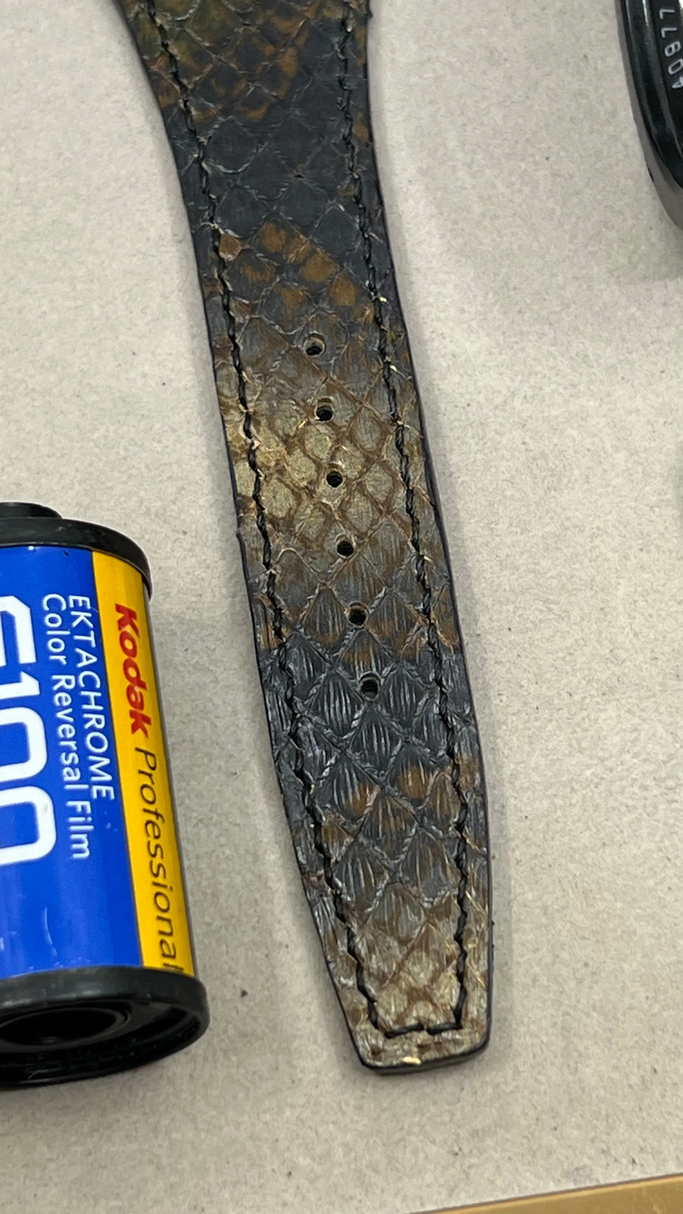 Watch Strap 20mm, bund Style Watch strap, 19mm Wristwatch Band, python materials watchstrap, Cuff Watch strap, Black Brown watch band Replacement