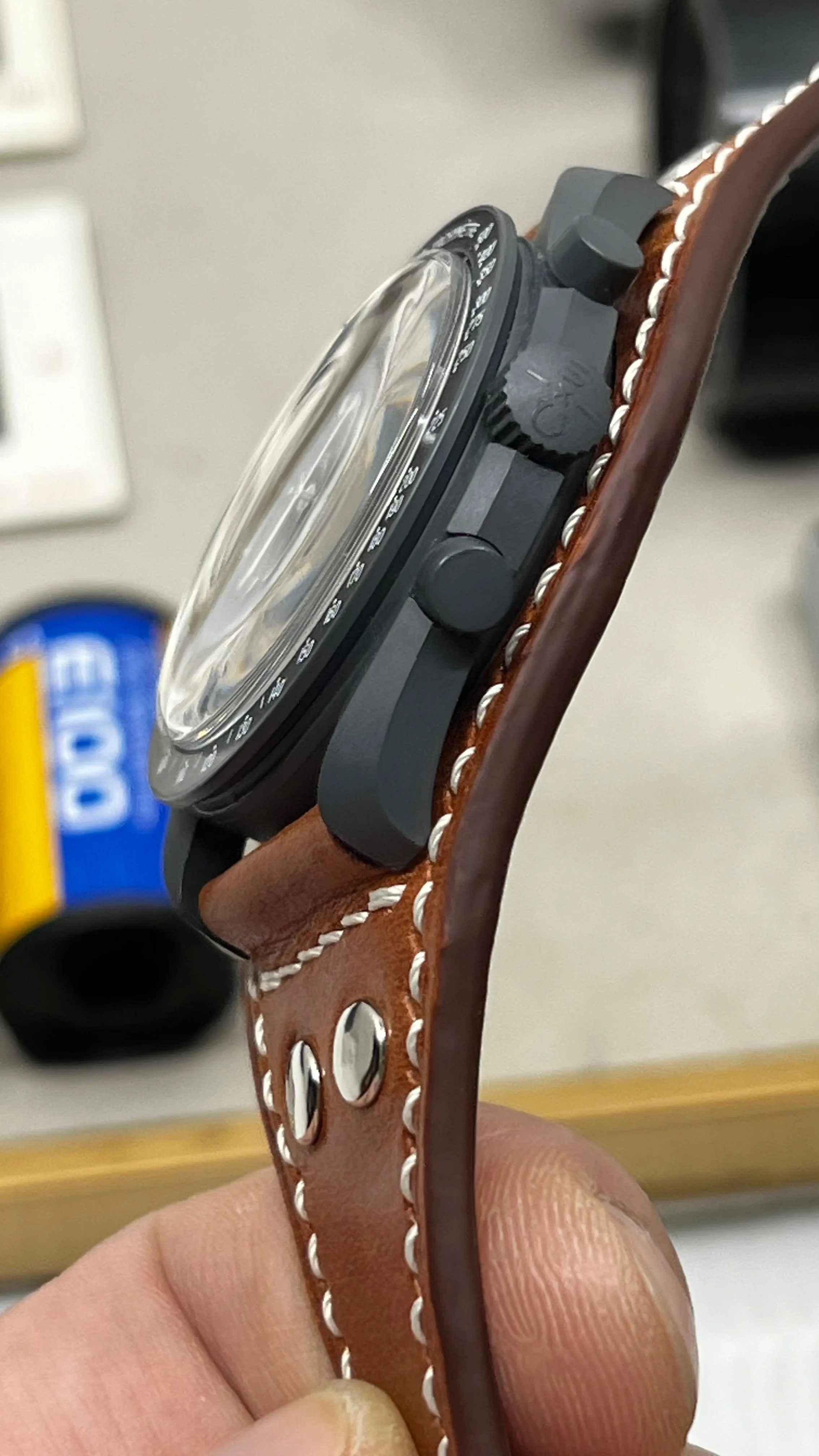 Watch Strap 20mm, Mid Brown Leather Watch Straps, Father's Day Gift Ideas, Handmade Cuff Watch Band, Bund Style Watch Strap, Leather watchstrap, Wristwatch Band Replacement