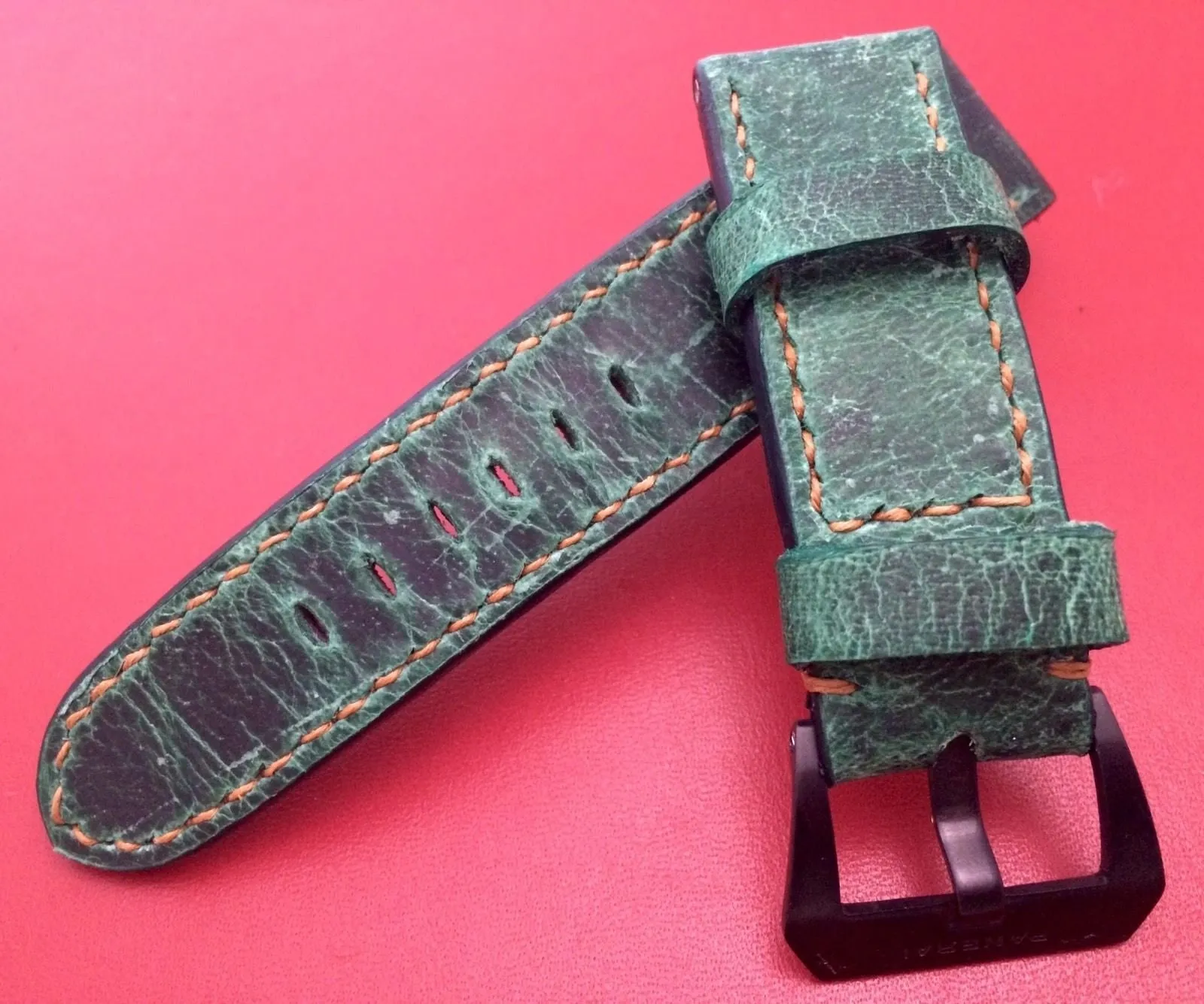 Watch Straps 24mm, Green Watch Band 26mm, Wristwatch Band, Watchstrap, Handmade Leather Watchband 22mm
