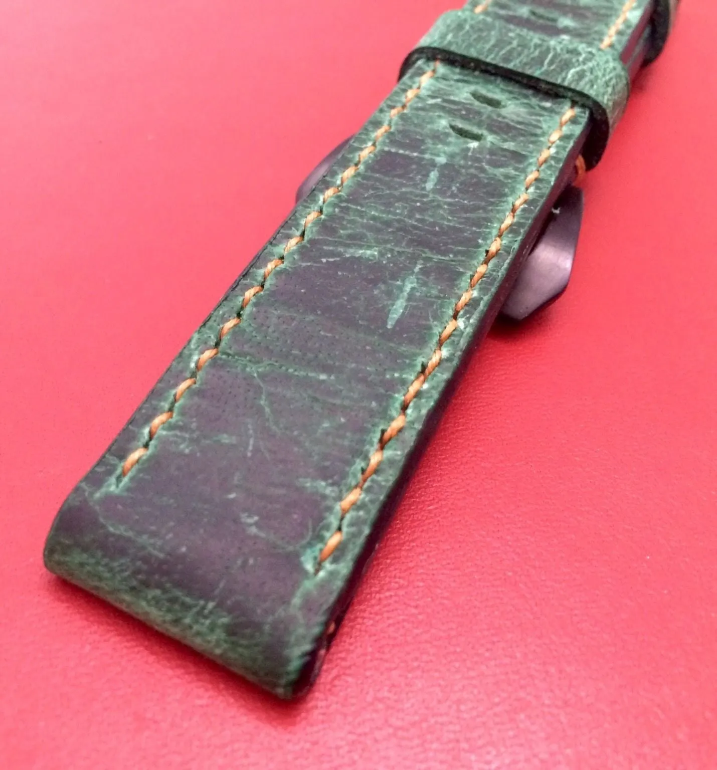 Watch Straps 24mm, Green Watch Band 26mm, Wristwatch Band, Watchstrap, Handmade Leather Watchband 22mm