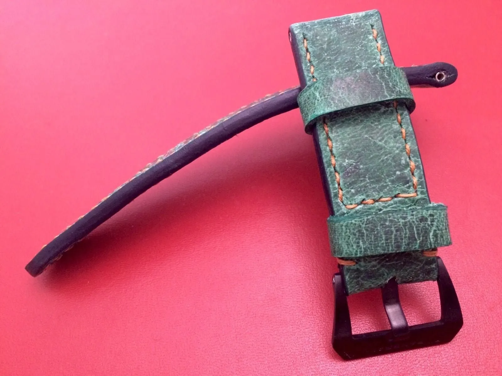 Watch Straps 24mm, Green Watch Band 26mm, Wristwatch Band, Watchstrap, Handmade Leather Watchband 22mm