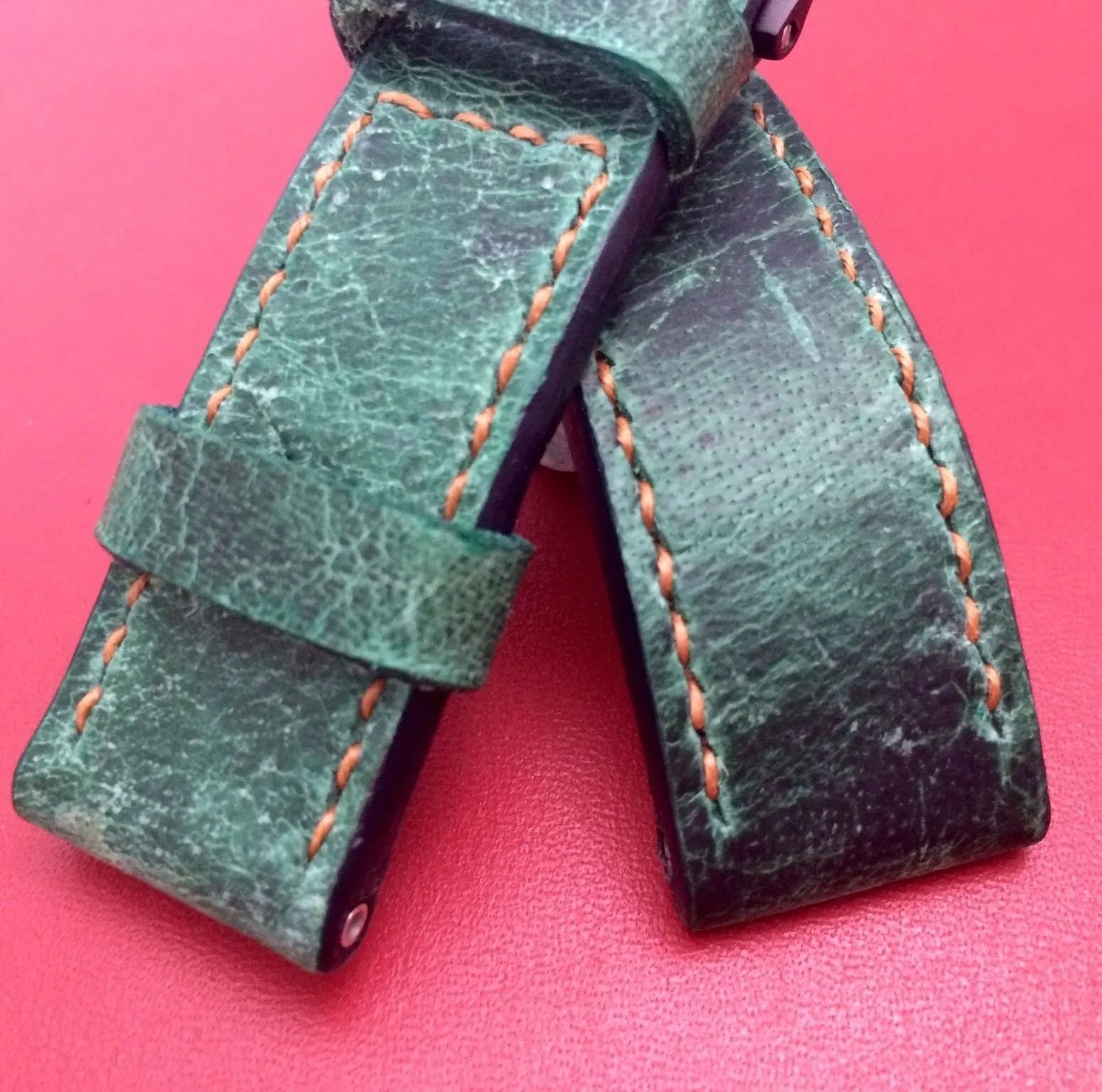 Watch Straps 24mm, Green Watch Band 26mm, Wristwatch Band, Watchstrap, Handmade Leather Watchband 22mm